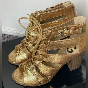 G by Guess Gold Metallic Heels